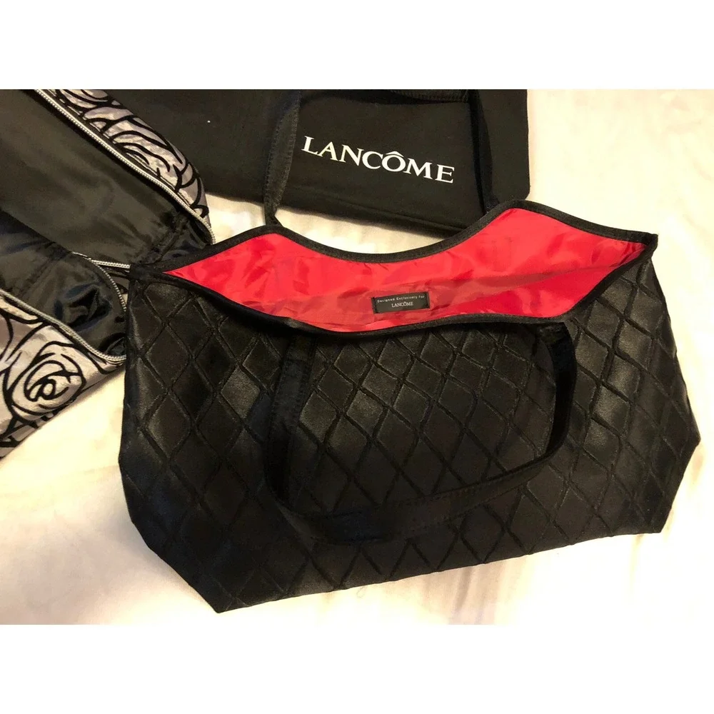 Lancôme- Overnight- Makeup - Travel Bag  - Toiletries Set of 4 bags- Black & Red